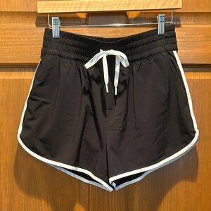 Black Women's Athletic Shorts with White Trim